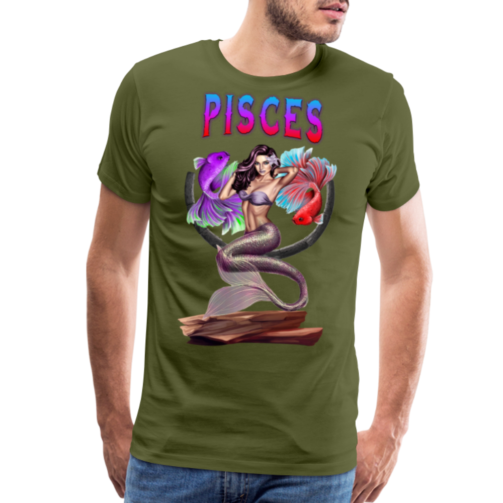 Men's Astral Pisces Premium T-Shirt - olive green