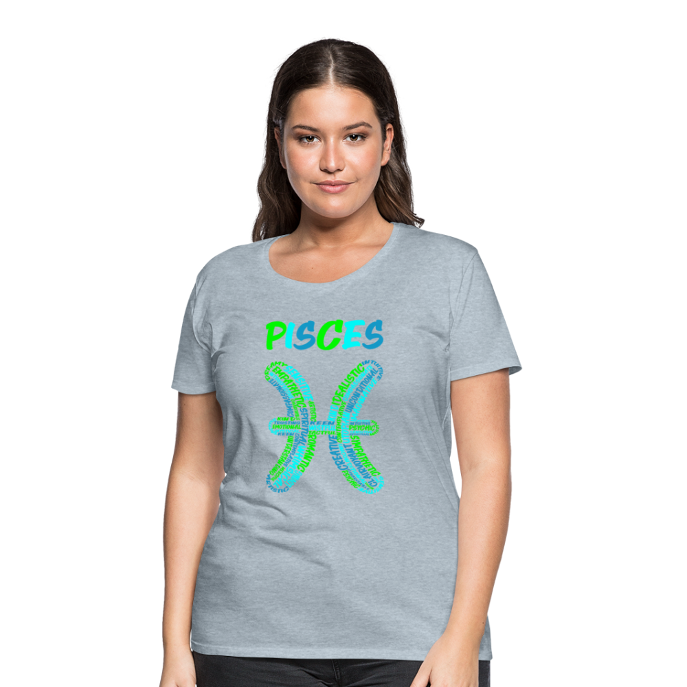 Women's Power Words Pisces Premium T-Shirt - heather ice blue