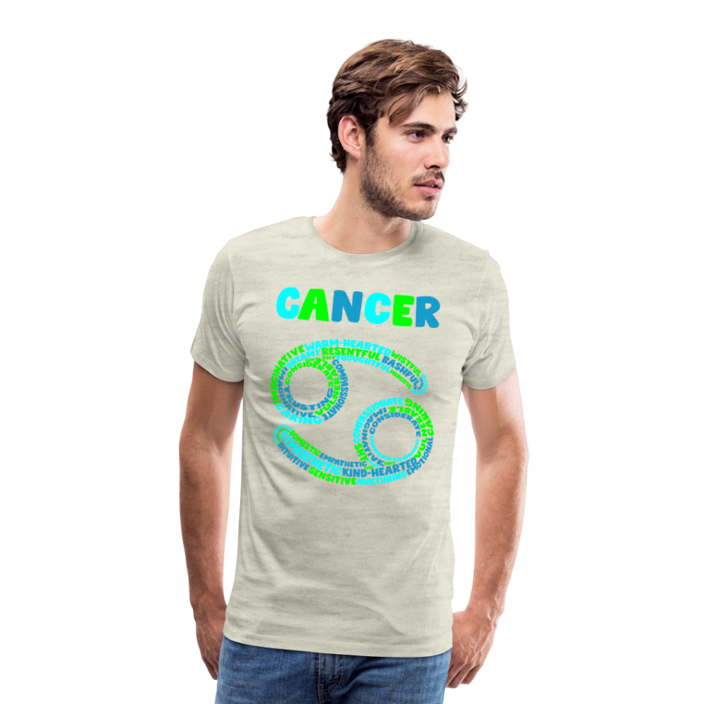 Men's Power Words Cancer Premium T-Shirt - heather oatmeal