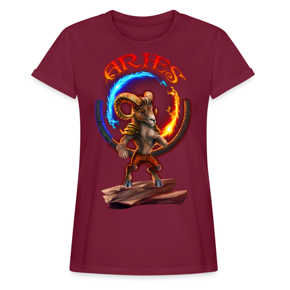 Women's Astral Aries Relaxed Fit T-Shirt - burgundy