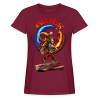 Thumbnail for Women's Astral Aries Relaxed Fit T-Shirt - burgundy