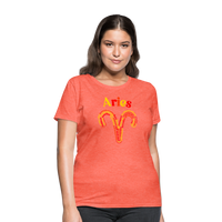 Thumbnail for Women's Power Words Aries T-Shirt - heather coral