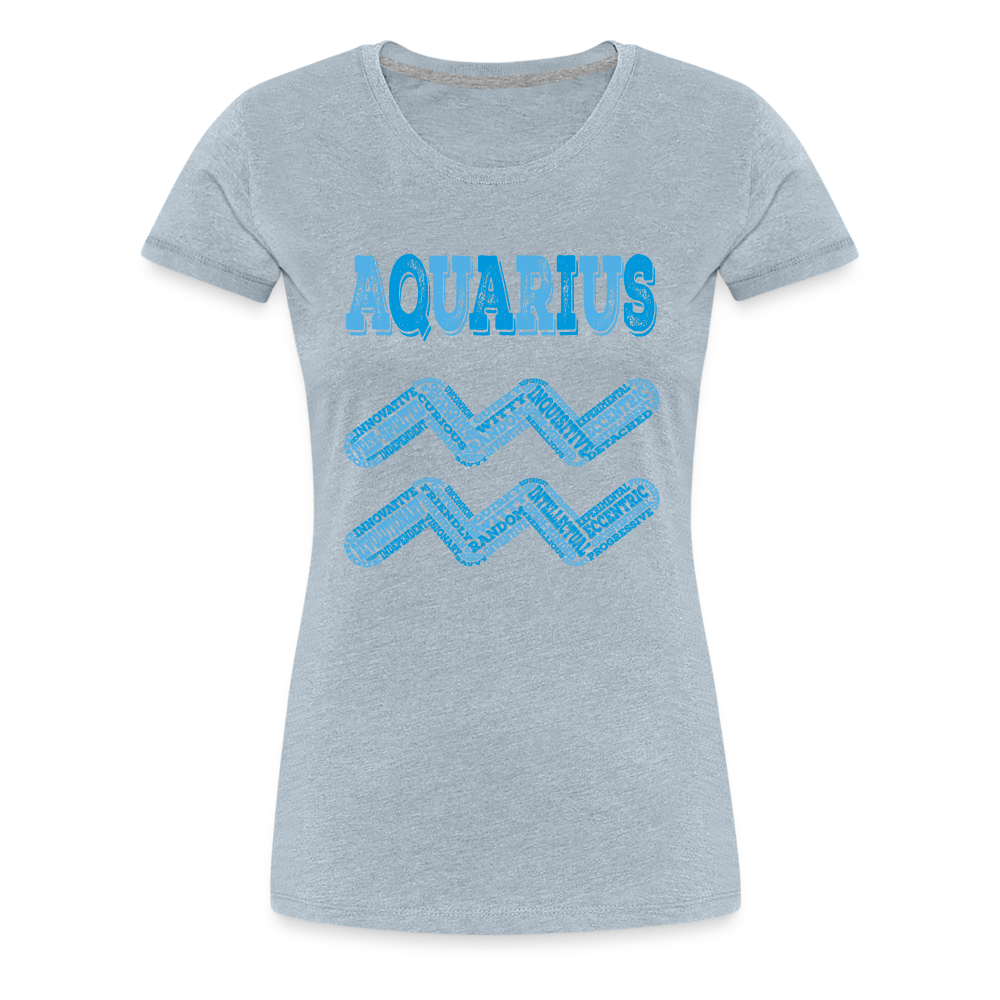 Women's Power Words Aquarius Premium T-Shirt - heather ice blue