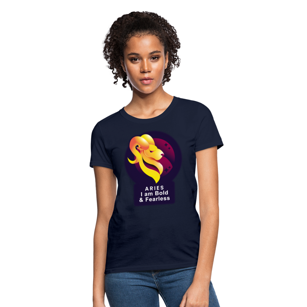 Women's Glow Aries T-Shirt - navy