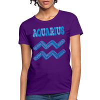 Thumbnail for Women's Power Words Aquarius T-Shirt - purple