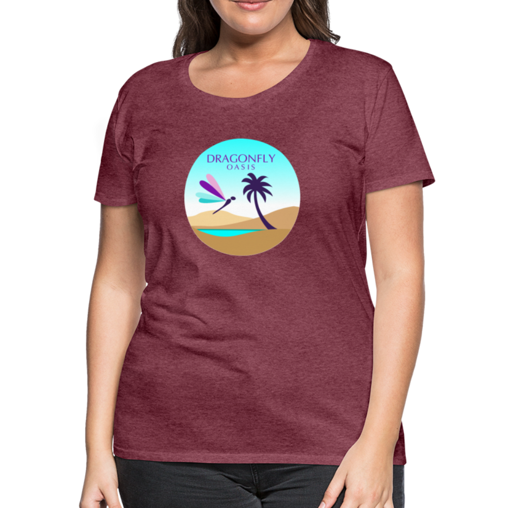 Women's Dragonfly Oasis V.2 Premium T-Shirt - heather burgundy