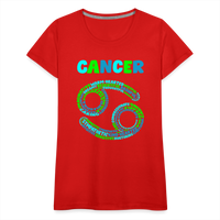 Thumbnail for Women's Power Words Cancer Premium T-Shirt - red