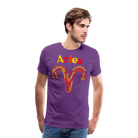 Thumbnail for Men's Power Words Aries Premium T-Shirt - purple