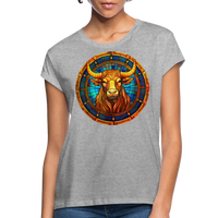 Thumbnail for Women's Mosaic Taurus Relaxed Fit T-Shirt - heather gray