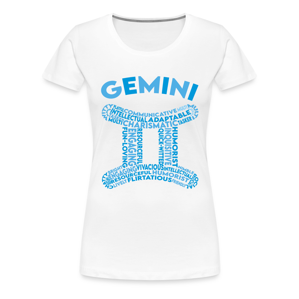 Women's Power Words Gemini Premium T-Shirt - white