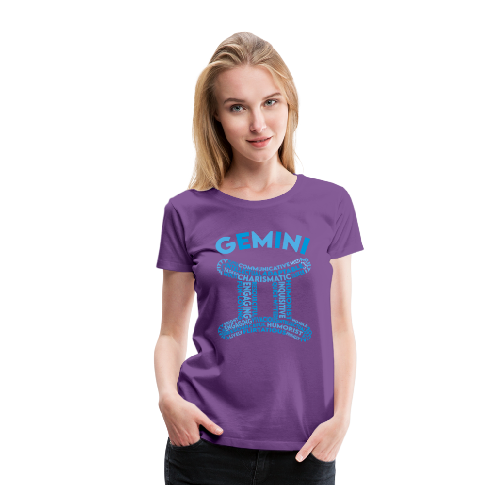 Women's Power Words Gemini Premium T-Shirt - purple