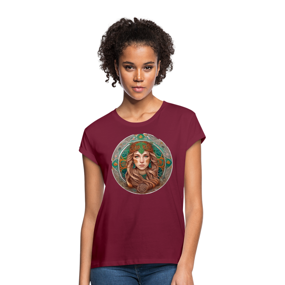 Women's Mythical Virgo Relaxed Fit T-Shirt - burgundy