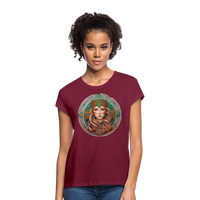 Thumbnail for Women's Mythical Virgo Relaxed Fit T-Shirt - burgundy