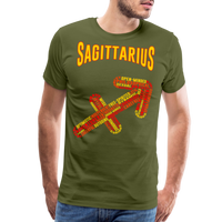 Thumbnail for Men's Power Words Sagittarius Premium T-Shirt - olive green