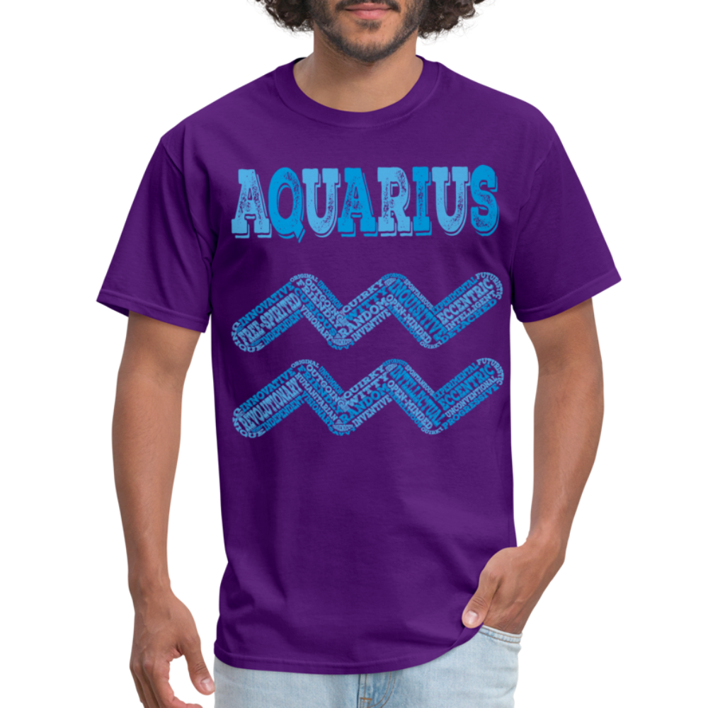 Men's Power Words Aquarius Classic T-Shirt - purple