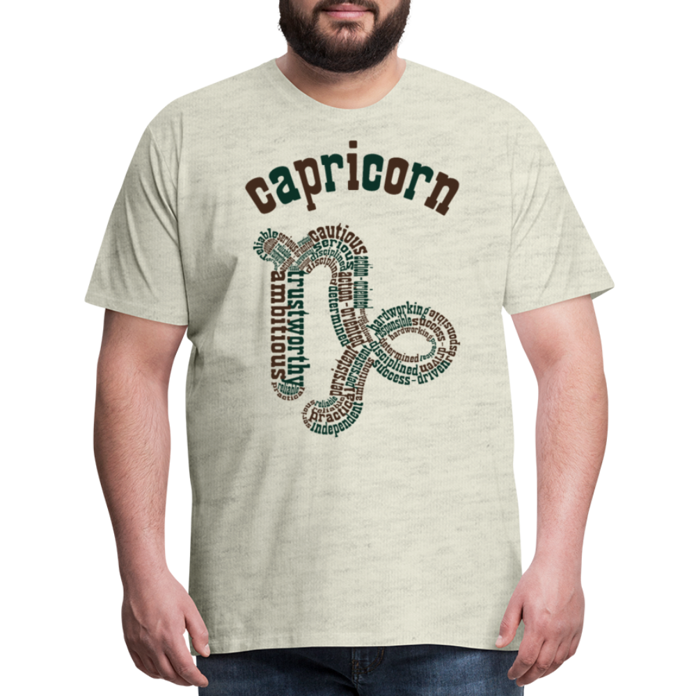 Men's Power Words Capricorn Premium T-Shirt - heather oatmeal