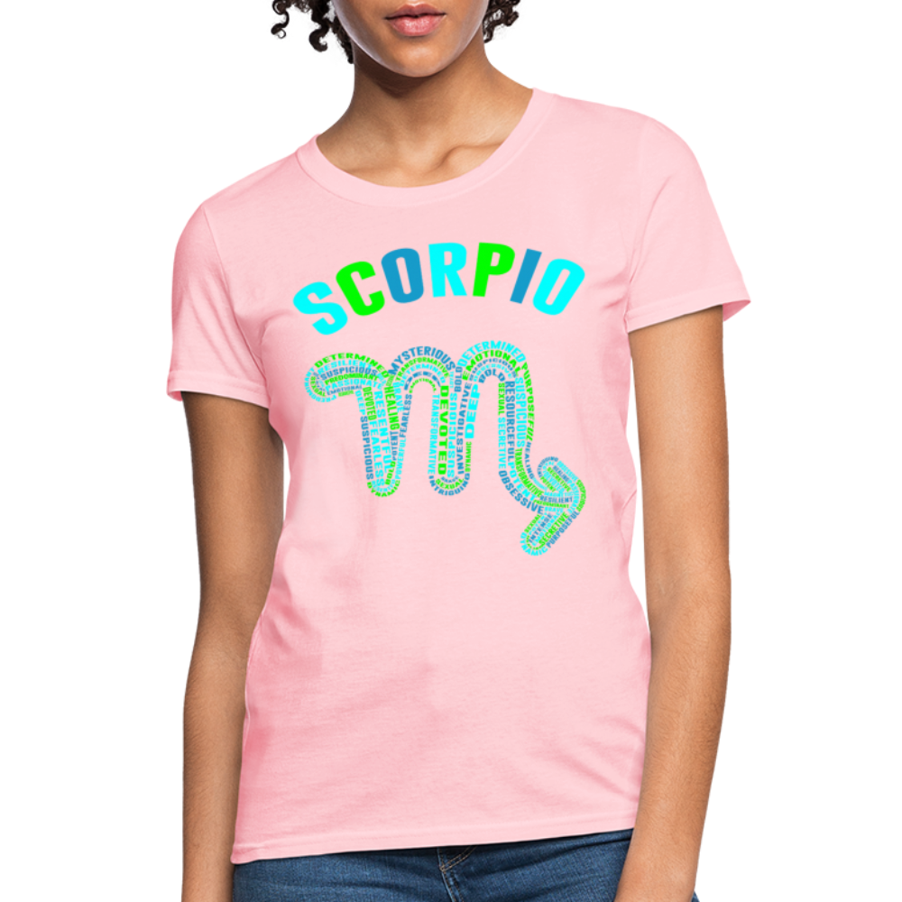 Women's Power Words Scorpio T-Shirt - pink