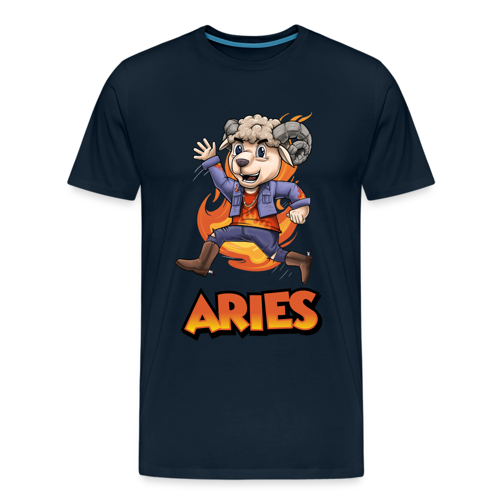 Men's Playful Aries Premium T-Shirt - deep navy