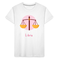 Thumbnail for Kid’s Astro Toon Libra Premium Organic T-Shirt - white