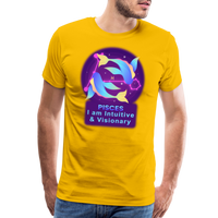 Thumbnail for Men's Neon Pisces Premium T-Shirt - sun yellow