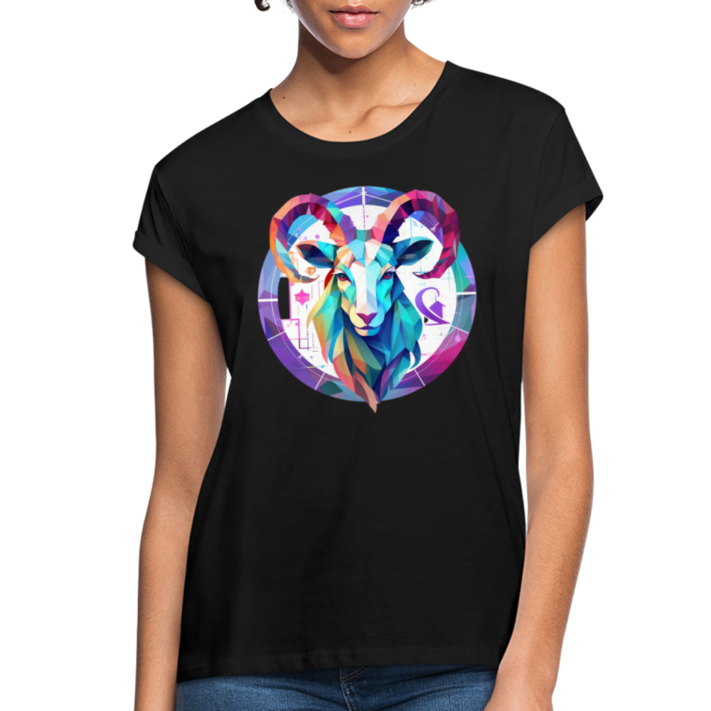 Women's Mythical Aries Relaxed Fit T-Shirt - black