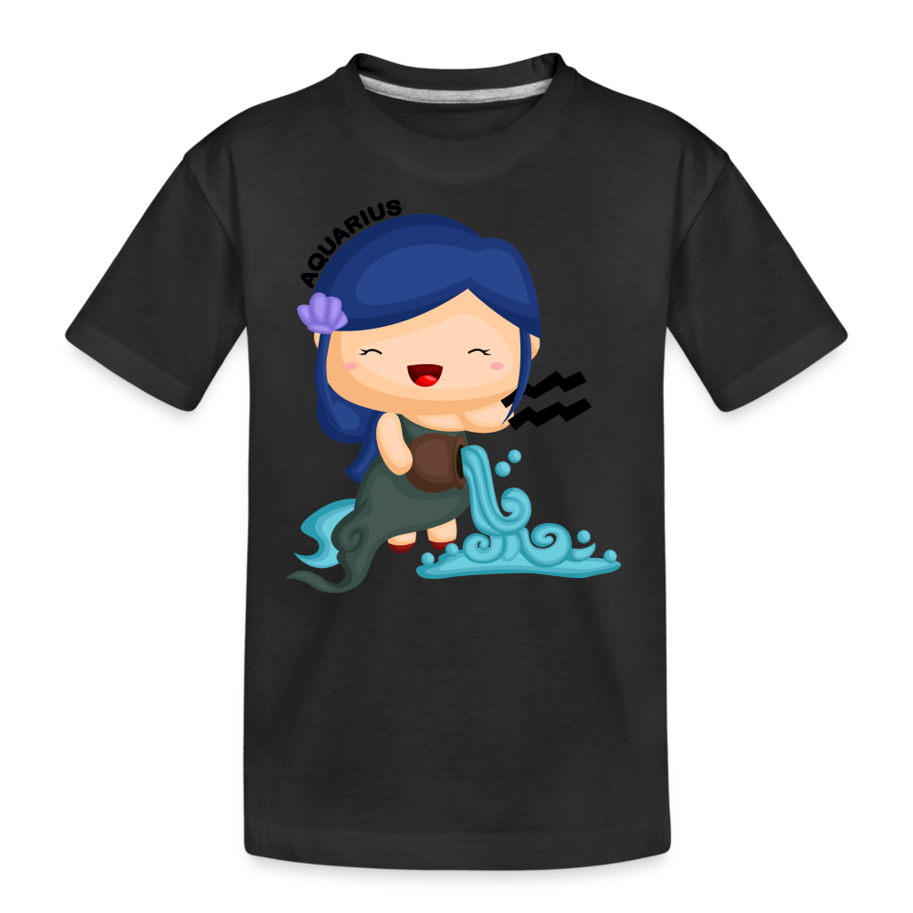 Kid’s Astro Girl Aquarius Premium Organic T-Shirt - black