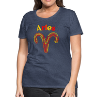 Thumbnail for Women's Power Words Aries Premium T-Shirt - heather blue