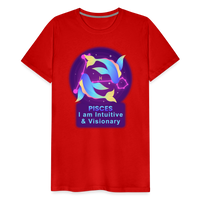 Thumbnail for Men's Neon Pisces Premium T-Shirt - red