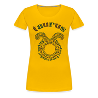 Thumbnail for Women's Power Words Taurus Premium T-Shirt - sun yellow