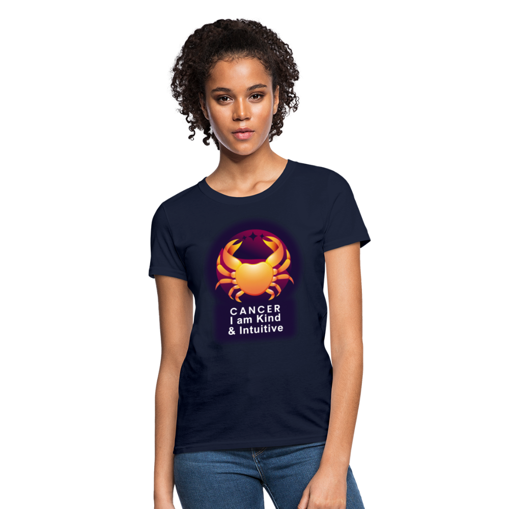 Women's Glow Cancer T-Shirt - navy