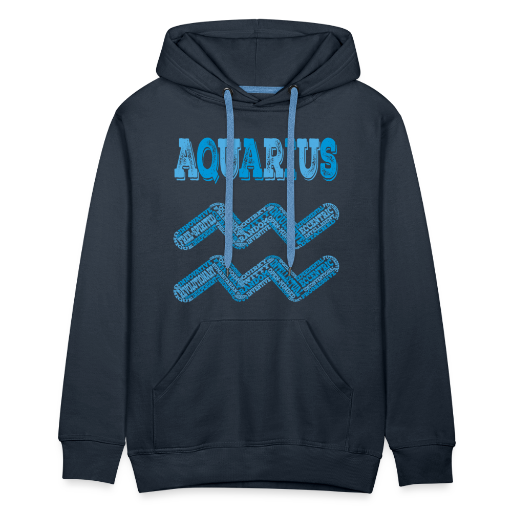 Men's Power Words Aquarius Premium Hoodie - navy