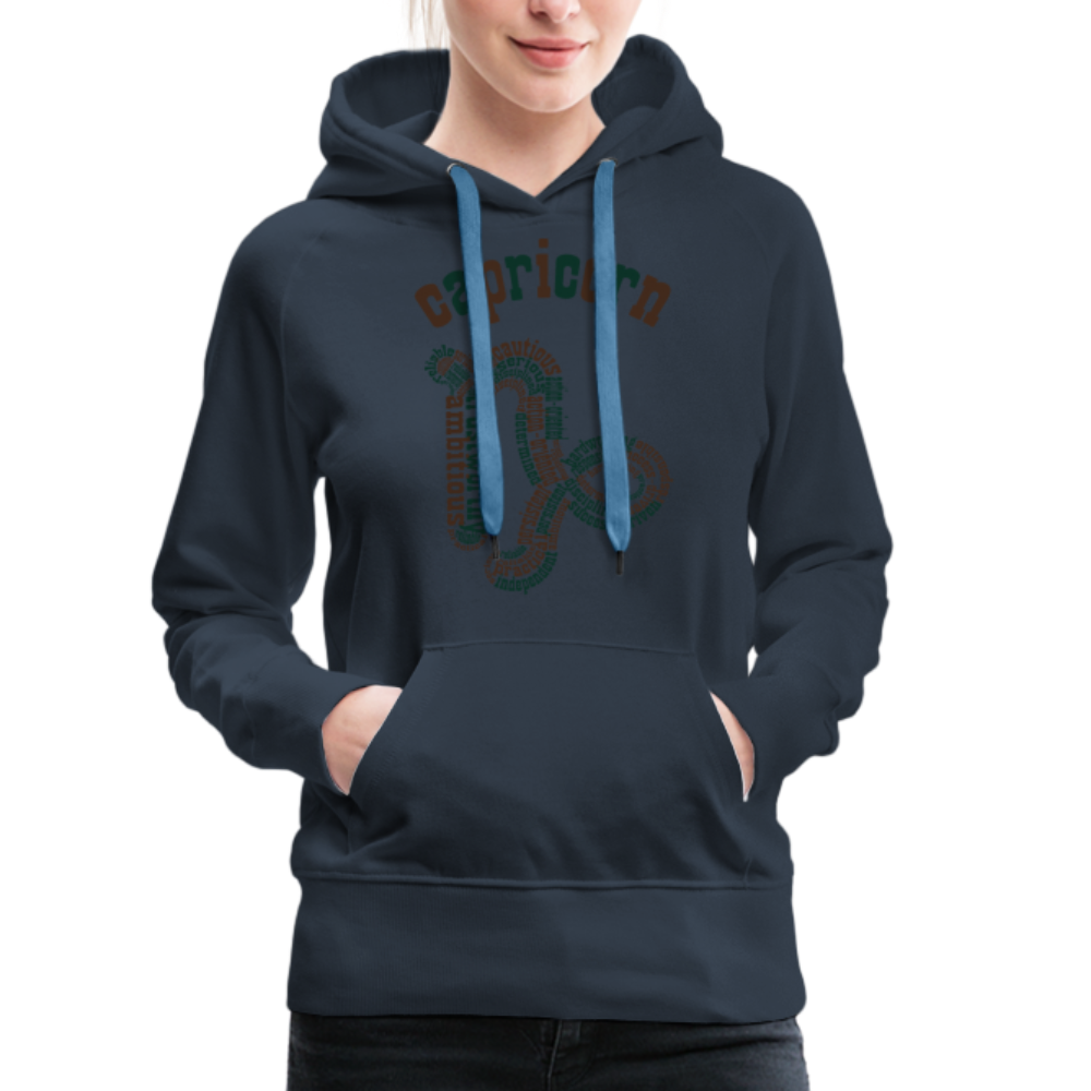 Women's Power Words Capricorn Premium Hoodie - navy