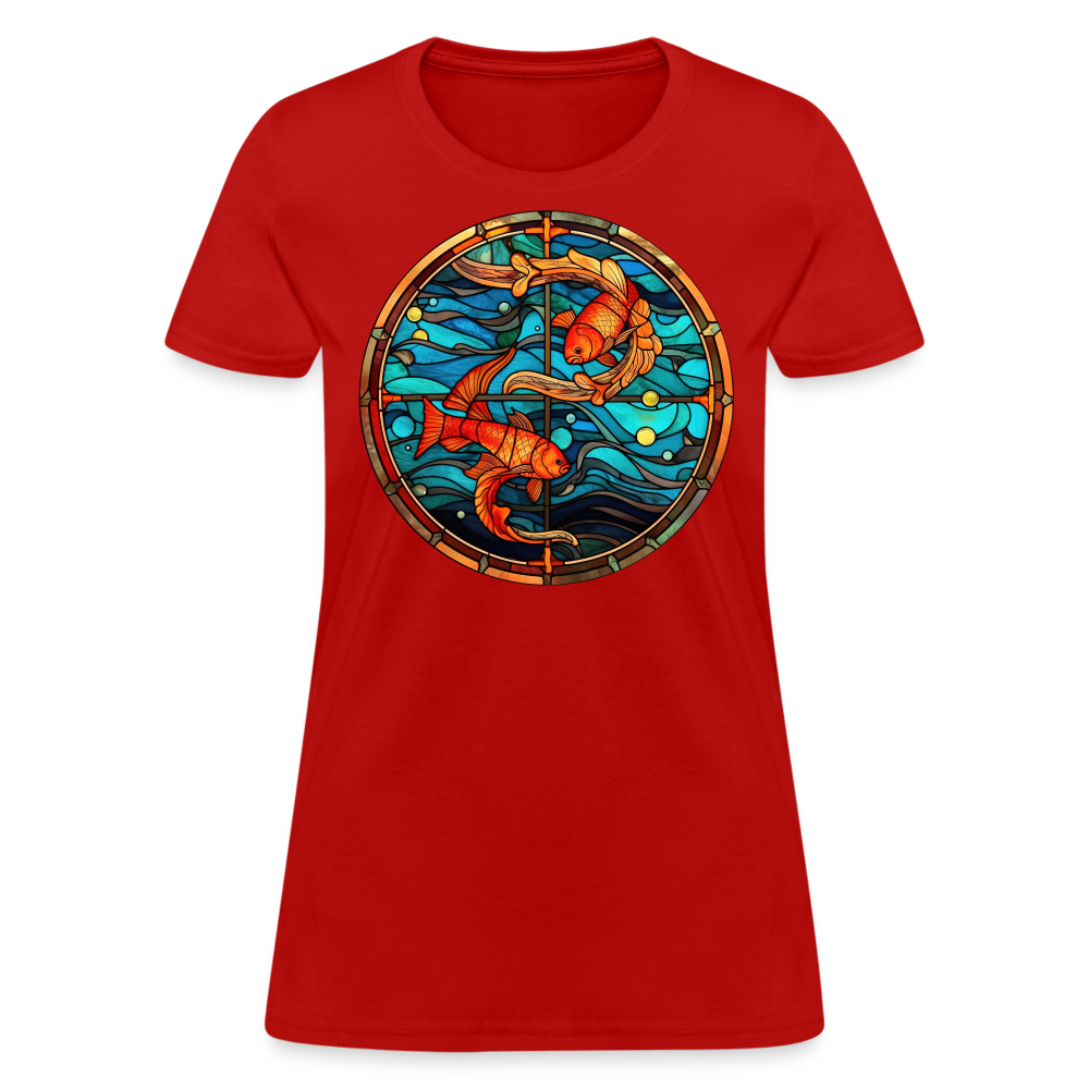 Women's Mosaic Pisces T-Shirt - red