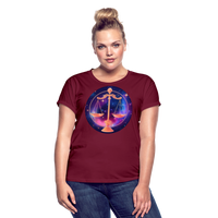 Thumbnail for Women's Magic Libra Relaxed Fit T-Shirt - burgundy