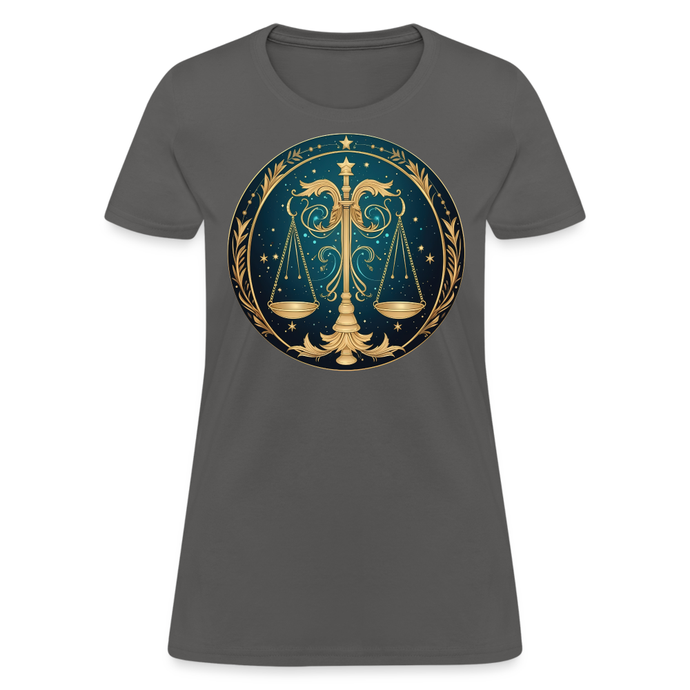 Women's Mystic Libra T-Shirt - charcoal