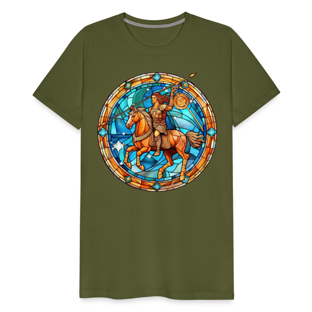 Men's Mosaic Sagittarius Premium T-Shirt - olive green