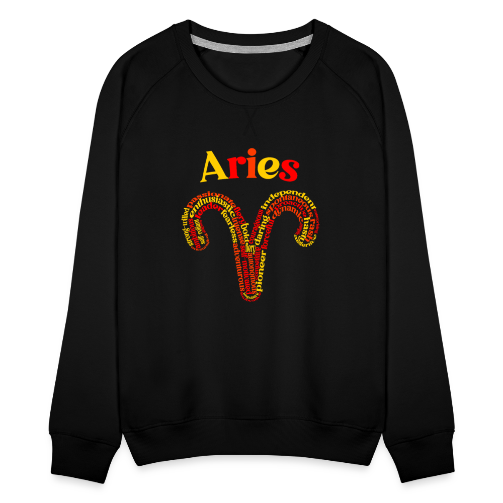 Women's Power Words Aries Premium Sweatshirt - black