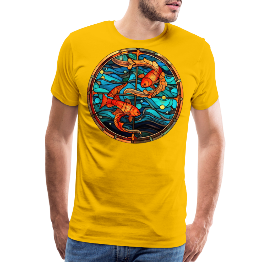 Men's Mosaic Pisces Premium T-Shirt - sun yellow