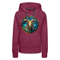 Thumbnail for Women’s Mosaic Capricorn Premium Hoodie - burgundy