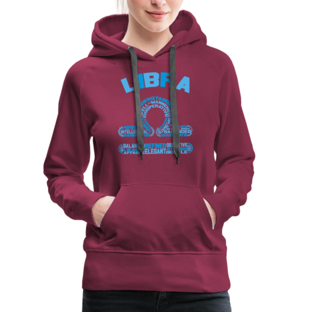 Women's Power Words Libra Premium Hoodie - burgundy