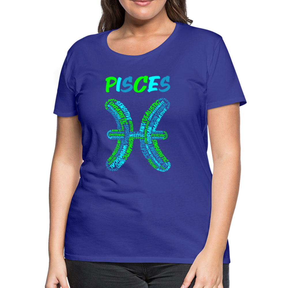 Women's Power Words Pisces Premium T-Shirt - royal blue