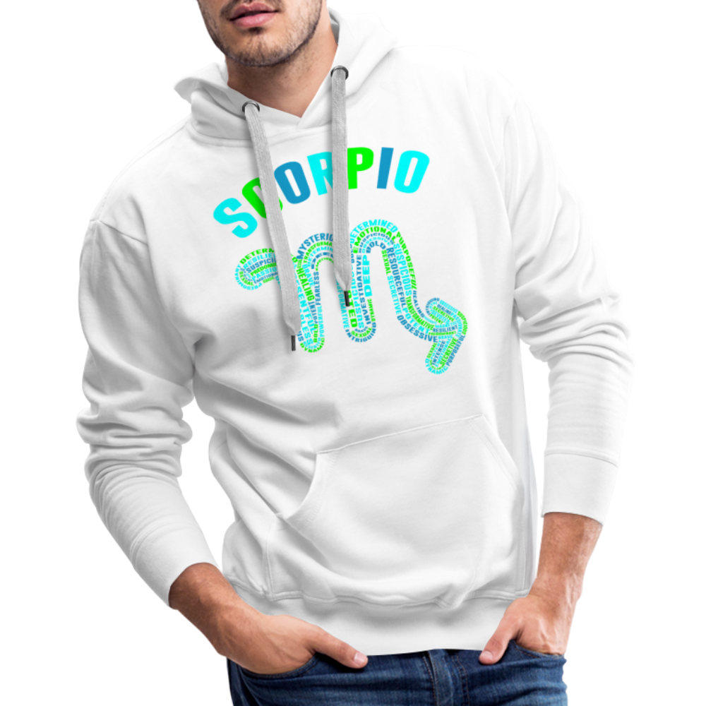 Men's Power Words Scorpio Premium Hoodie - white