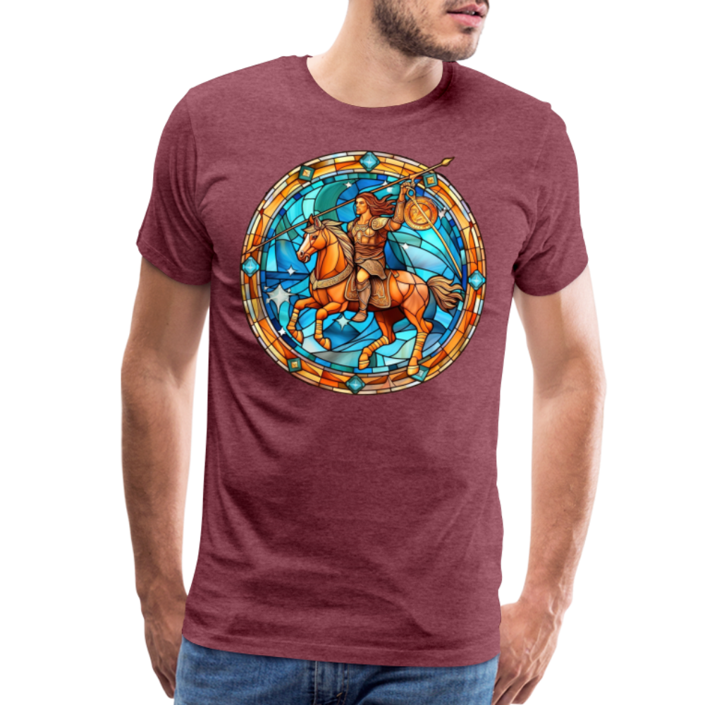 Men's Mosaic Sagittarius Premium T-Shirt - heather burgundy