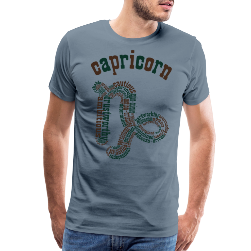 Men's Power Words Capricorn Premium T-Shirt - steel blue