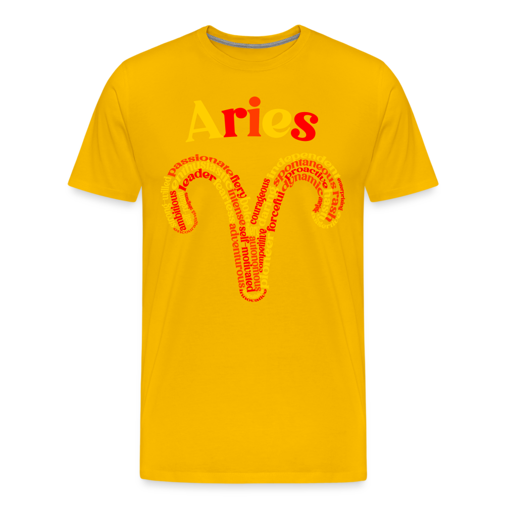 Men's Power Words Aries Premium T-Shirt - sun yellow