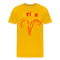 Thumbnail for Men's Power Words Aries Premium T-Shirt - sun yellow