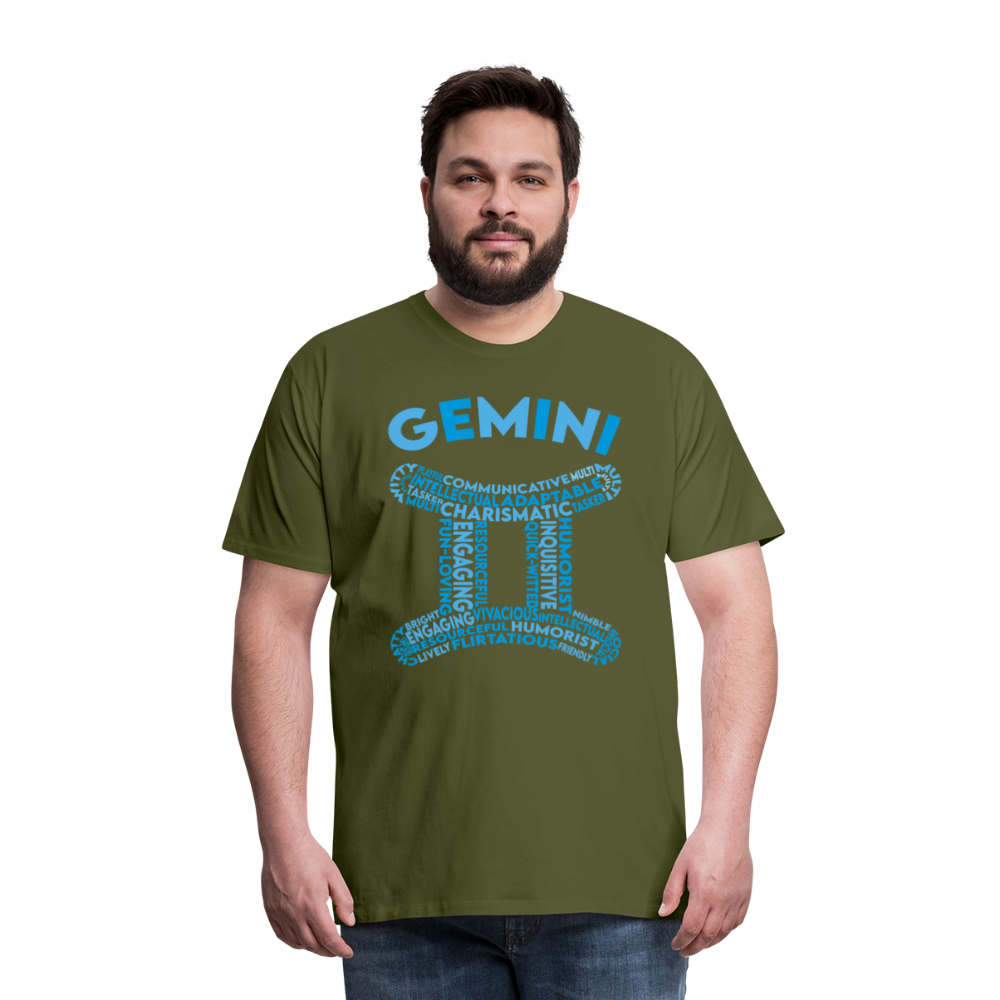 Men's Power Words Gemini Premium T-Shirt - olive green