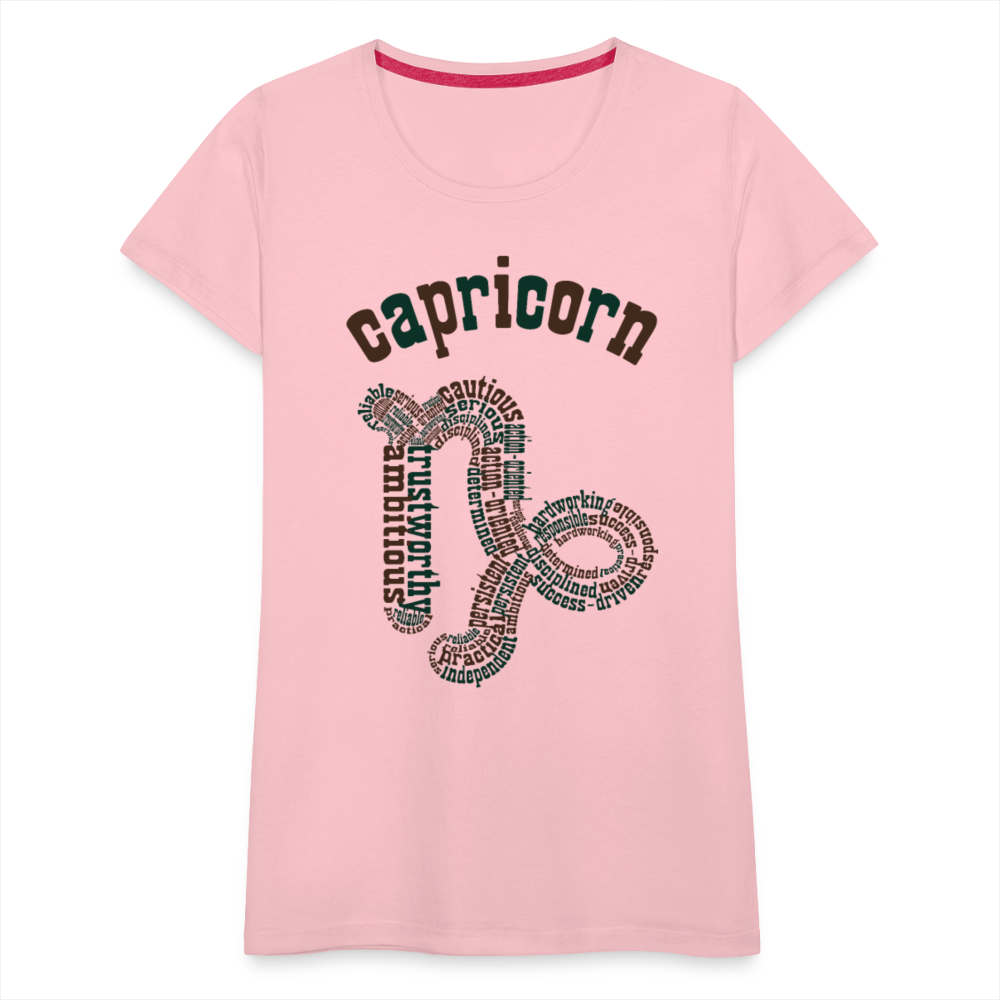 Women's Power Words Capricorn Premium T-Shirt - pink