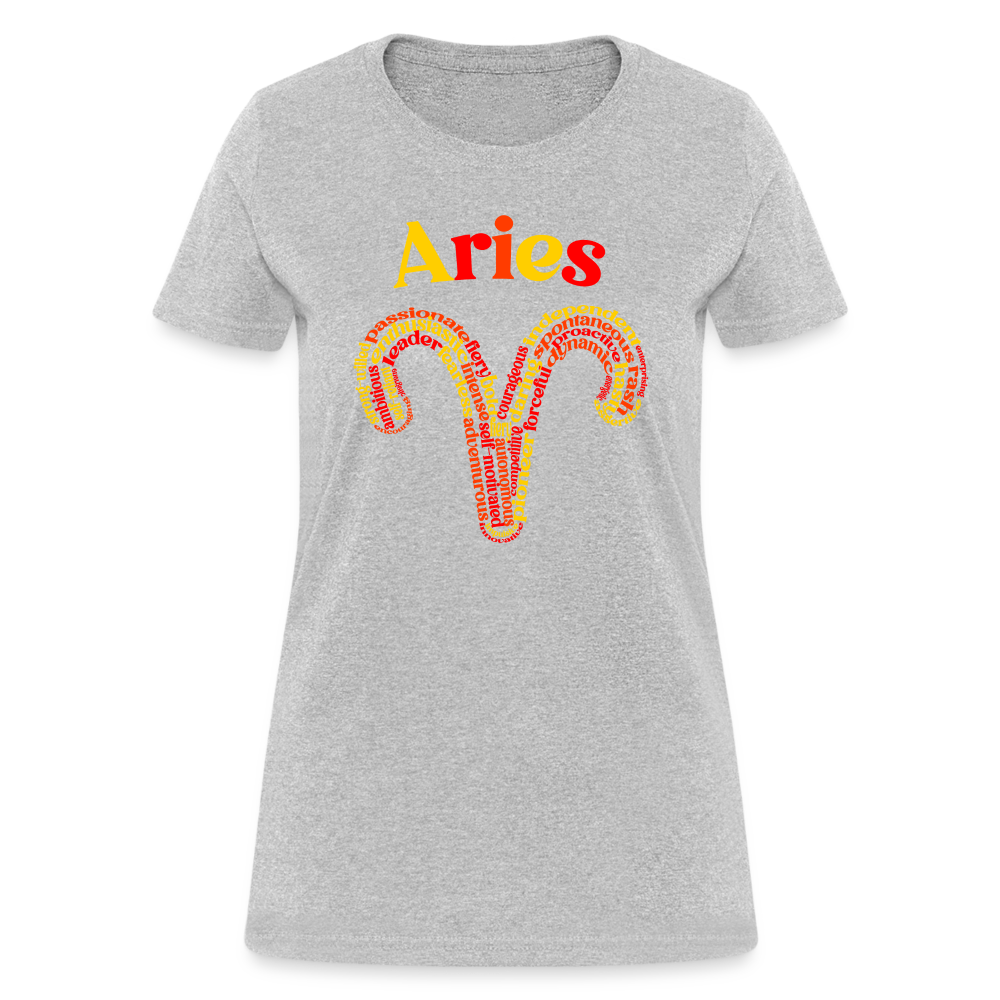 Women's Power Words Aries T-Shirt - heather gray