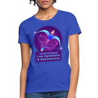 Thumbnail for Women's Neon Sagittarius T-Shirt - royal blue